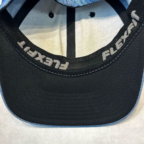 Hooey Oil Gear Blue Chambray Hat Cap FlexFit Small Medium - Picture 9 of 10